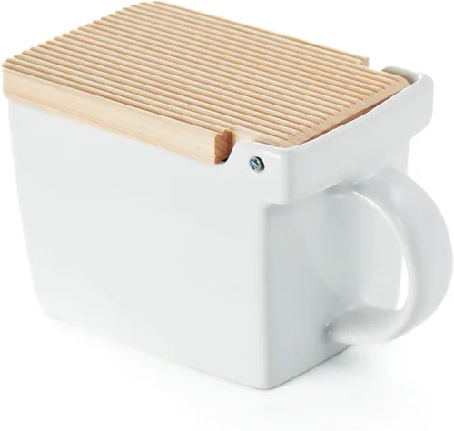 Zero Japan Bee House - Caja de sal premium con tapa de Hinoki - Recipiente para sal marina y especias - Elegante contenedor para encimera de cocina
