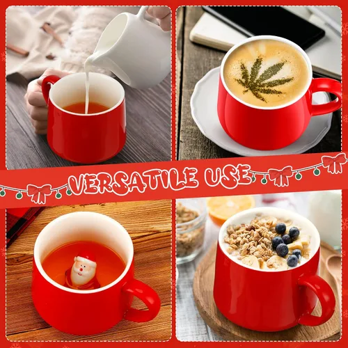 Miniatura 4 de Sliner Divertidas tazas de Navidad en 3D con animal en el interior, 13.5 onzas, hechas a mano, taza de café de cerámica, bonita figura de dibujos