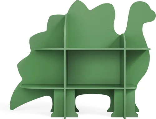 Miniatura 6 de Curipeer Estantería de dinosaurio para niños, estantería de 2 niveles para niños, estantería para bebés y almacenamiento de juguetes, estantería