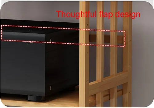 Miniatura 5 de Estantes de esquina de madera, gabinete de componentes, torre de audio estéreo con estantes de madera ajustables en altura, soporte para medios AV