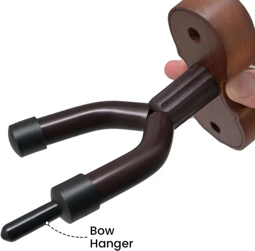 Miniatura 3 de BestSounds - Soporte de pared para violín con gancho para arco Home & Studio, soporte para violín de palisandro (palisandro MA-R5)