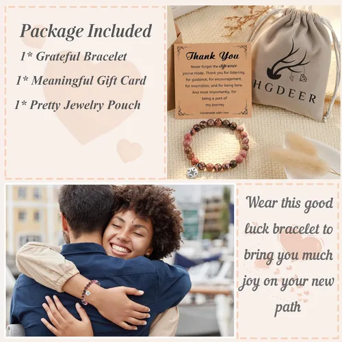 Miniatura 20 de HGDEER Pulsera de jubilación de piedra natural para mujeres/hombres 2024, regalos de despedida de despedida, regalo de San Valentín para compañeros
