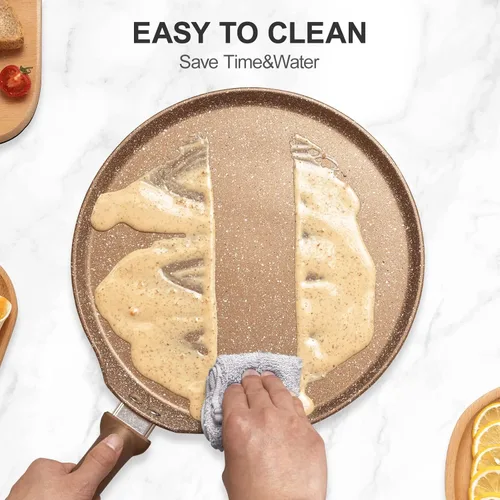 Miniatura 5 de Innerwell - Sartén antiadherente para crepes, sartén plana con revestimiento de granito para dosa, tawa y tortillas, de 10 pulgadas, parrilla