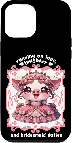 Miniatura 6 de iPhone 15 Lindo cerdo dama de honor roba corazones en el caso de despedida de soltera