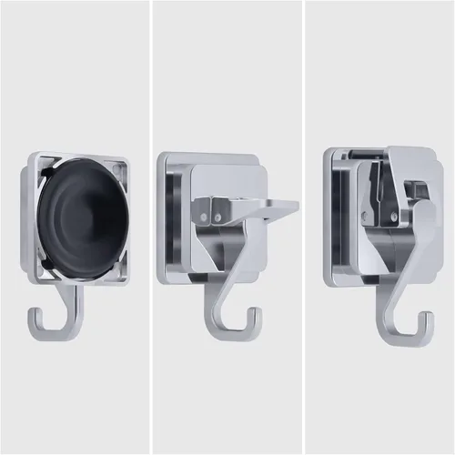 Miniatura 4 de Ganchos de ventosa para ducha, 2 ganchos de corona, decorativos chapados en plata, toalla impermeable, pared extraíble, 15 libras. Comando - Amplia