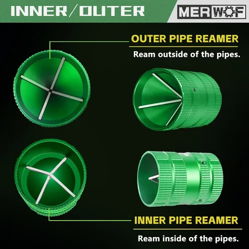 Miniatura 3 de Escariador de tubería de metal para tubería de PVC de cobre, herramienta de desbarbado, herramientas de plomería, limpiador de tubos