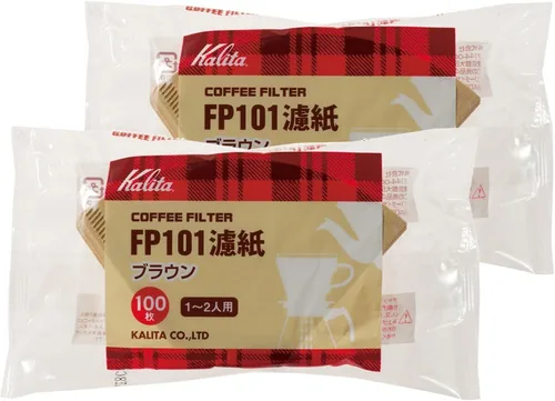 Karita Kalita - Filtro de papel de café, trapecio, para 1-2 personas, papel de filtro FP101, 200 hojas (100 x 2), marrón, #11111, elegante,