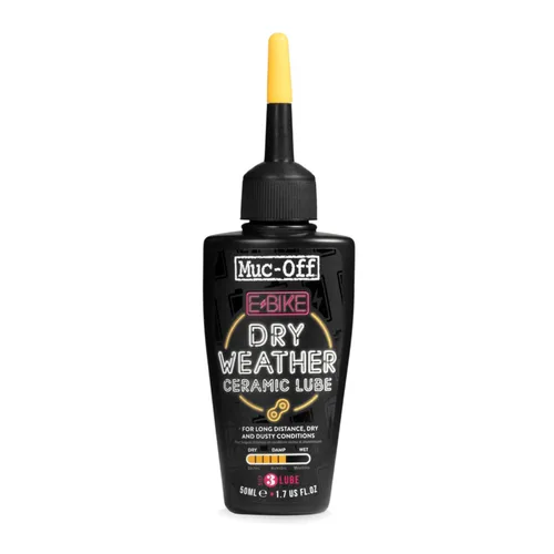 Muc-Off eBike - Lubricante de cadena seca, 1.7 onzas líquidas, lubricante para bicicleta, aceite de cadena de bicicleta, cera de cadena para