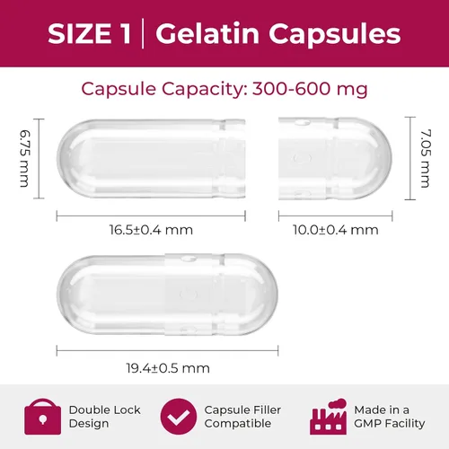 Miniatura 2 de Cápsulas de gelatina vacías tamaño 1 (100 unidades) – Cápsulas de gel para relleno de bricolaje con 2 cucharas de micro laboratorio