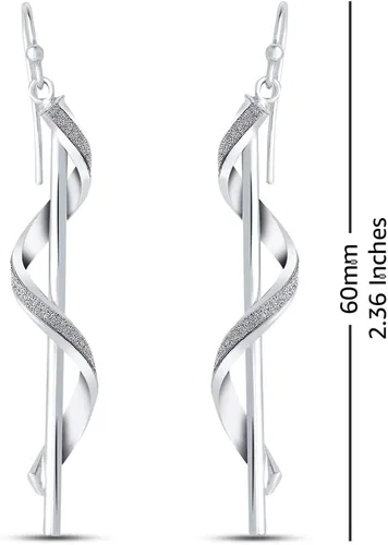 Miniatura 4 de Charmsy - Aretes colgantes de plata de ley 925 con nudo infinito para mujer