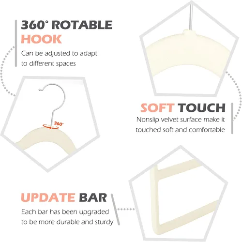 Miniatura 7 de Percha de terciopelo para pantalones y pantalones cortos que ahorran espacio, antideslizante para pantalones cortos, perchas de terciopelo múltiple
