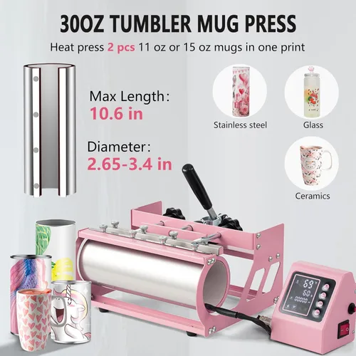 Miniatura 3 de Leomru - Máquina de prensa de calor 5 en 1 de 15 x 15 pulgadas, máquina de prensa de calor para camisetas, sombrero, gorra, taza, plato, giro
