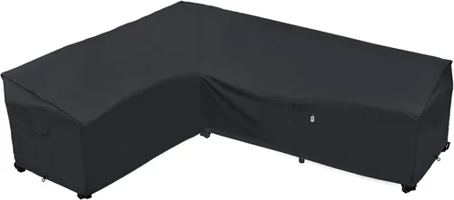 Miniatura 14 de Funda de Sofá Seccional de Servicio Pesado para Exteriores, Fundas Impermeables 600D para Sofá Seccional de Patio, Funda para Muebles de Jardín