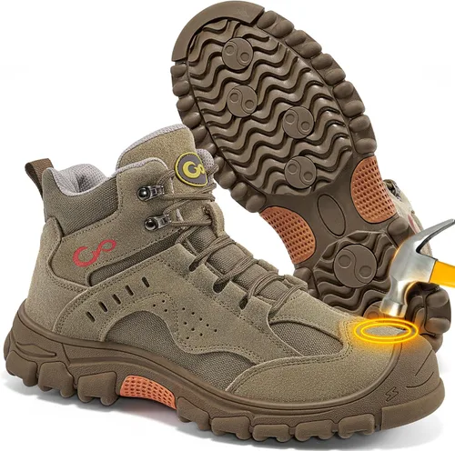 Miniatura 7 de Ablanczoom Botas de trabajo para hombre con puntera de acero, calzado de construcción, antideslizante, cómodo, transpirable, duradero, botas de Negro