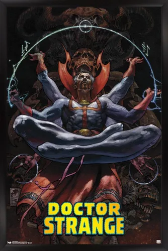 Miniatura 8 de Trends International Marvel Comics Doctor Strange - Póster de pared meditando, 14.725 x 22.375 pulgadas, versión enmarcada de madera de granero