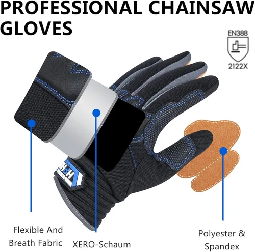 Miniatura 2 de Guantes de trabajo Mecánico de cuero Guante de construcción de trabajo para pantalla táctil