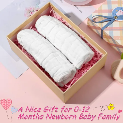 Miniatura 4 de Tatuo 10 baberos de muselina blanca para bebé, bandana ajustable para recién nacido, niño y niña, de algodón, suave, absorbente, para babear
