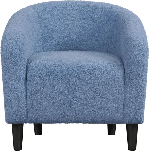 Miniatura 13 de Topeakmart Silla de barril, silla de acento de sherpa suave, silla auxiliar de club, estilo moderno, asiento profundo, sillón de barril para sala