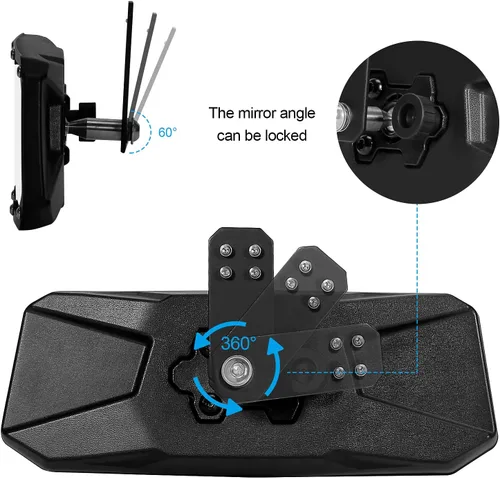 Miniatura 6 de UTV Ranger Espejo Retrovisor y Juego de Espejos Laterales Compatible con Polaris Ranger 500 570 900 1000 XP Crew 2015-2024, Accesorios UTV de Tubo