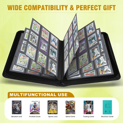Miniatura 6 de Carpeta Top Loader para tarjetas coleccionables para deportes y tarjetas intercambiables, capacidad para 288 cargadores superiores de 3 x 4