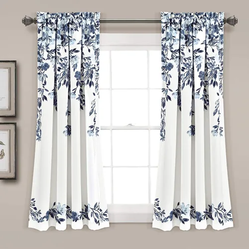 Lush Decor Tanisha - Cortinas para oscurecer la habitación, diseño floral de vid impreso, juego de paneles de ventana (par), 52 pulgadas de ancho x