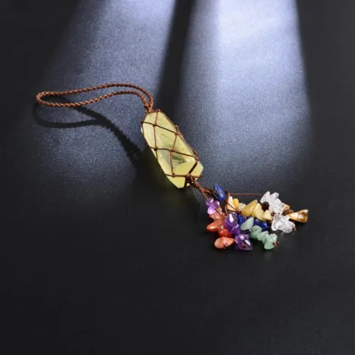 Miniatura 3 de Decoración para el hogar, adornos colgantes de citrino natural, adornos de chakras, piedras preciosas para Reiki, Feng Shui, adorno para ventana