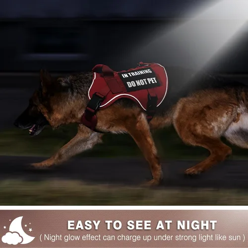 Miniatura 6 de WINSEE Parches reflectantes para perros de servicio para arnés de perro de servicio