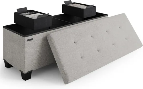 Miniatura 62 de Cubo otomano de almacenamiento con cubo pequeño, otomana cuadrada de 15 pulgadas con almacenamiento para sala de estar y dormitorio, reposapiés