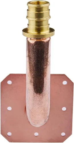 Miniatura 4 de Paquete de 10 unidades EFIELD Pex-A Expansion F1960 Connection, codo de cobre con brida de pared, longitud de 1/2 a 6 pulgadas (STUB013)