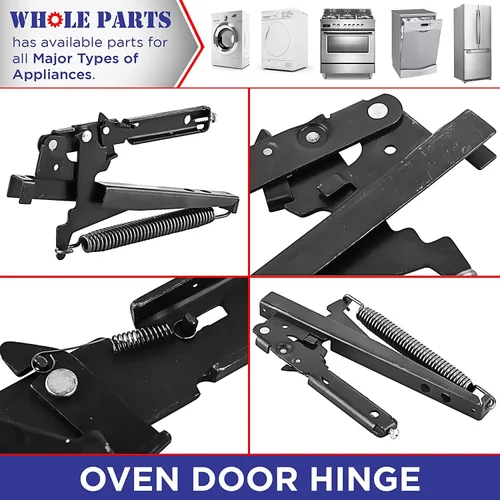 Miniatura 6 de Bisagra para puerta de horno Whole Parts mejorada (negro) Parte # PC020007 [versión mejorada más fuerte], repuesto y compatible con algunos hornos