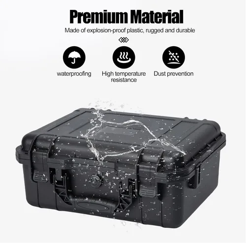 Miniatura 6 de Estuche rígido pequeño impermeable con inserto de espuma personalizable para bricolaje, protección portátil para cámara, drones, equipos