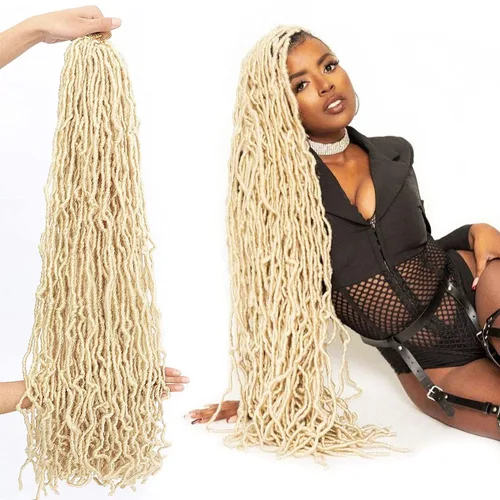 Miniatura 11 de 36 pulgadas, 7 paquetes de rastas suaves de ganchillo de cabello entero, no extendidas, largas y largas, trenzas de pelo sintético preenrolladas, 1b