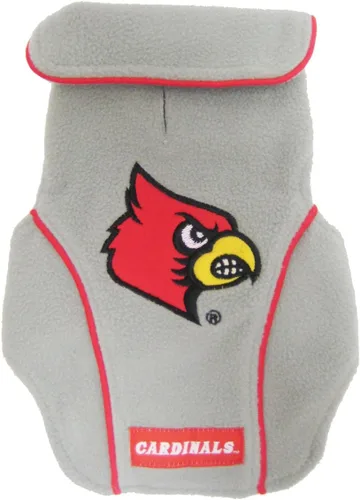 Pets First NCAA Louisville Cardinals - Chaleco de vellón para perro con nombre y logotipo bordados, talla XS