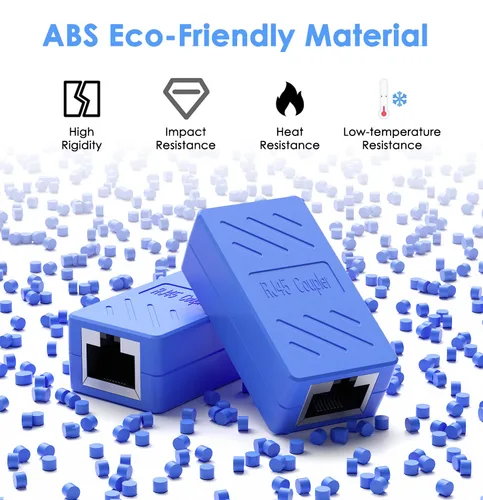 Miniatura 4 de Dingsun Acoplador RJ45, extensor Ethernet para conector hembra a hembra Cat7/Cat6/Cat5e/Cat5 (6, azul)