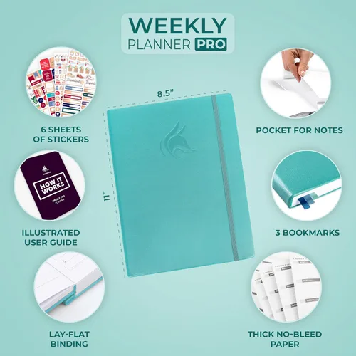 Miniatura 2 de Clever Fox Agenda profesional semanal y mensual para aumentar la productividad, planificar y lograr tus metas, organizador, diario de gratitud, 1