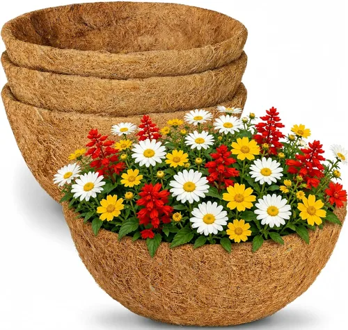 Miniatura 10 de HFHOME 4PCS 10" Dia Round Coco Liner, 10 pulgadas de fibra de coco de repuesto para cesta colgante