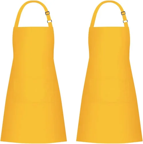 Miniatura 14 de Jubatus Paquete de 1 delantal con peto con 2 bolsillos, delantal de cocina de chef para mujeres y hombres, color negro