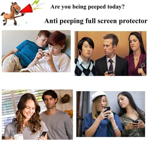 Miniatura 5 de Protector de pantalla de privacidad para Galaxy S21 Ultra, compatible con sensor de huellas dactilares, película suave adhesiva completa, 2 vías