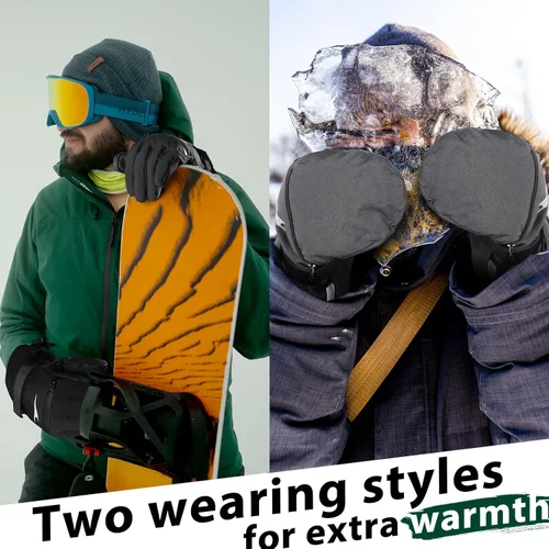 Miniatura 6 de Achiou Guantes de esquí impermeables para snowboard, guantes de invierno para clima frío para hombres y mujeres, guantes de nieve con pantalla táctil