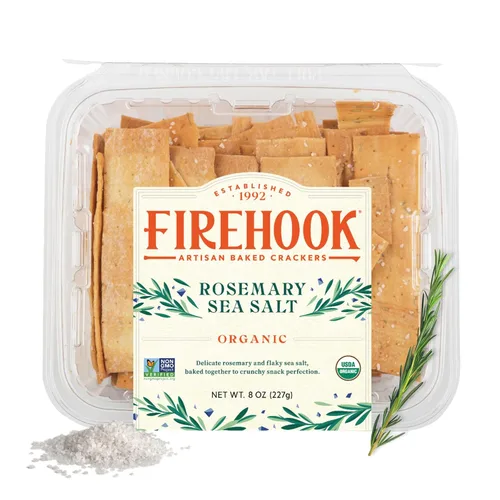 Galletas horneadas Firehook, galletas de romero y sal marina, 8 onzas