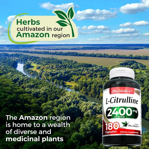 Miniatura 6 de FITO MEDIC'S Laboratorio L citrulina 180 cápsulas 2400 mg L citrulina Cápsulas Ultra alta absorción.
