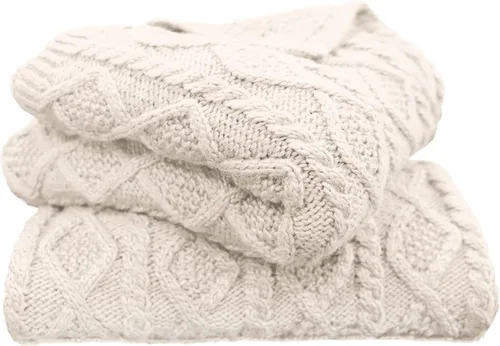 Miniatura 6 de HiEnd Accents - Manta de punto trenzado verde salvia de 50 x 60 pulgadas, acogedora manta tejida de mezcla de lana, cálida para otoño e invierno