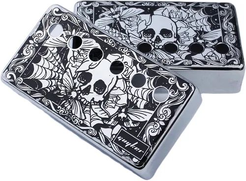 Guyker Funda para pastilla Humbucker (espaciado de polos de 50mm/52mm) – Juego de piezas de repuesto para puente de cuproníquel y marco de pastillas