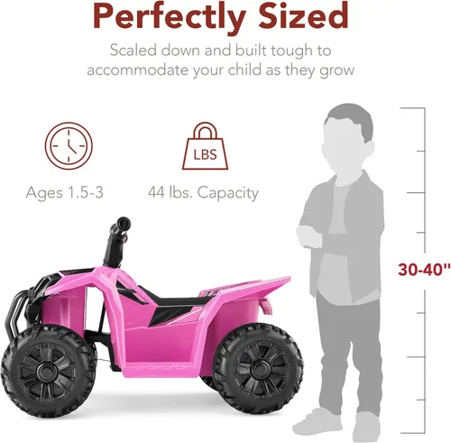 Miniatura 2 de Best Choice Products - Auto para montar de 6 V para niños, cuadriciclo de 4 ruedas, coche de juego con velocidad máxima de 1.8 MPH, neumáticos