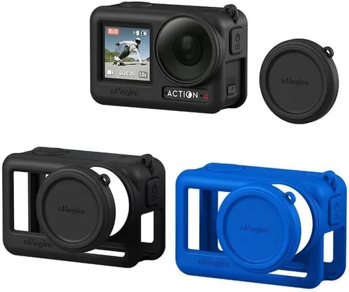 Miniatura 6 de Coyktonty Funda de silicona para DJI Action 4/Action 3, accesorios de funda protectora para OSMO Action 4 3, funda de silicona/correa a prueba