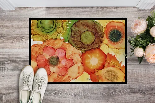 Miniatura 2 de Caroline's Treasures 8970MAT - Tapete de bienvenida abstracto con flores y flores, para interiores o exteriores, tapete de bienvenida de 18 x 27