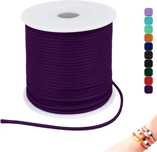 Miniatura 8 de CAMAL Cuerda de cera de 0.069 pulgadas para hacer pulseras, hilo encerado de 23 yardas para joyería y pulsera, cordón encerado para manualidades