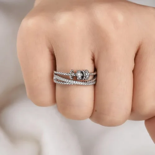 Miniatura 7 de Long tiantian Daughter Gifts from Mom Anxiety Fidget Ring for Daughter Hug Ring for Christmas Gifts Stocking Stuffers 2025 A-circón
