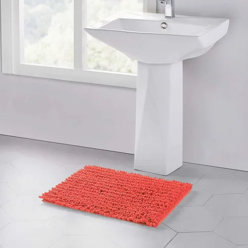 Miniatura 116 de Walensee Alfombra de baño antideslizante (24x17 pulgadas, rosa polvoriento) absorbente de agua, súper suave, lanuda de felpilla, lavable a máquina