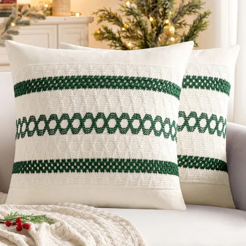 Miniatura 22 de MIULEE Fundas de almohada lumbares decorativas bohemias, cojín de algodón retro, tejidas de macramé para decoración del hogar para cama, sofá, neutro